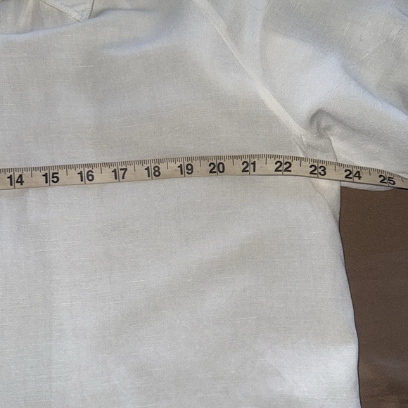 Antonio Melani Linen Blend Button Up Blouse Pouf Short Sleeve Sz XL - Picture 7 of 14